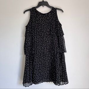 GapKids black polka dot tiered chiffon dress for girls